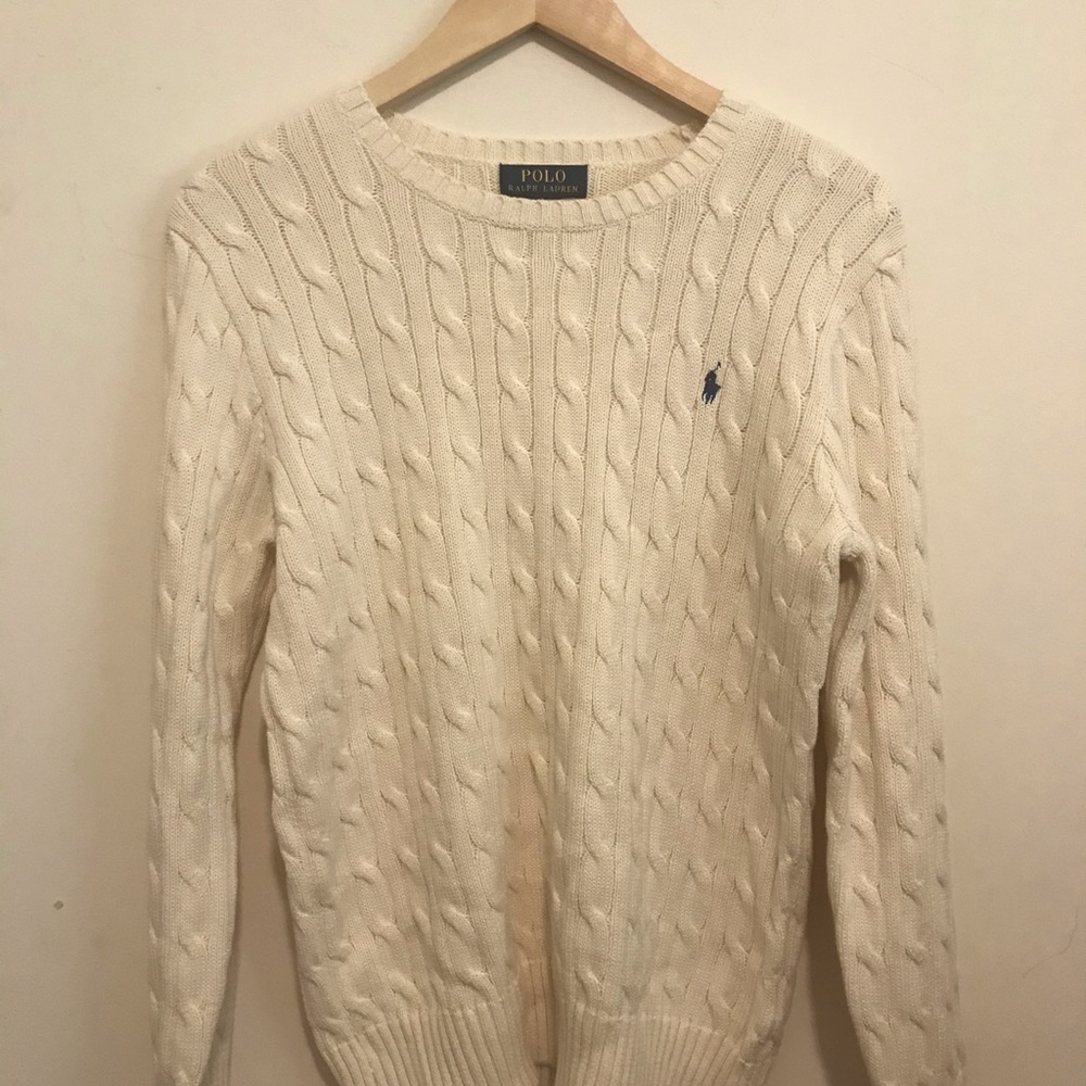 Boys Polo Sweater. Cream color. Size 14-16